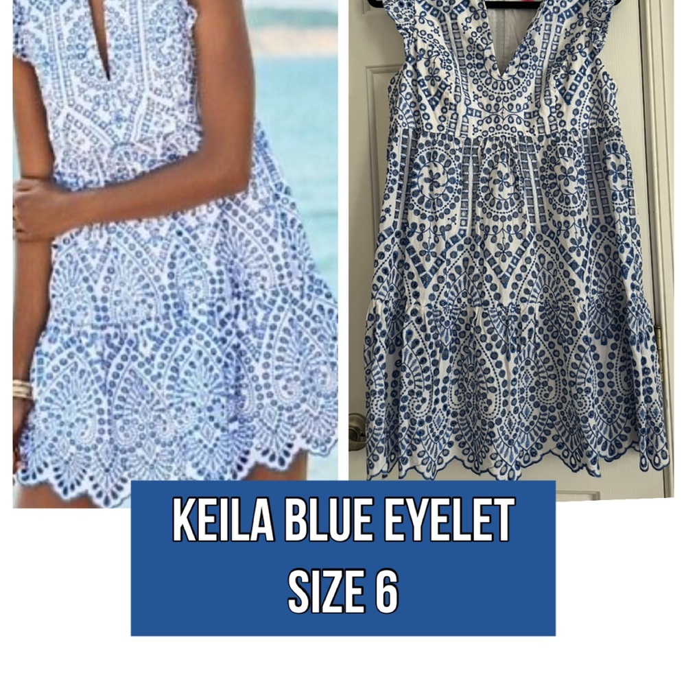 Lilly Pulitzer Blue and White Asymmetrical Dress